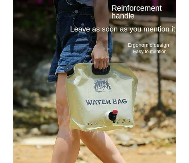 DUANT 8L Water Storage Bag – Portable Collapsible Camping & Outdoor Water Container with Handle – Ideal for Hiking, Travel, and Emergency Use [1PCS] - Image 3