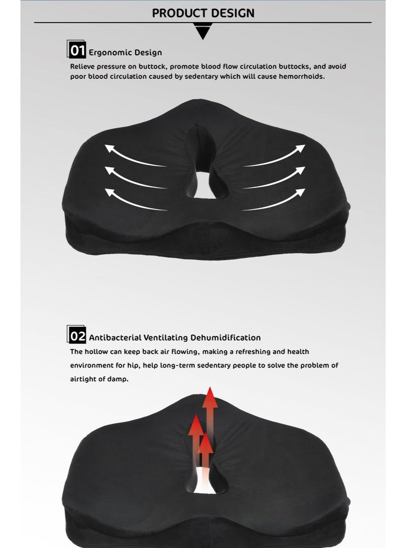 HT Pilonidal Sinus Seat for Back and Coccyx Pain, Memory Foam - Image 3