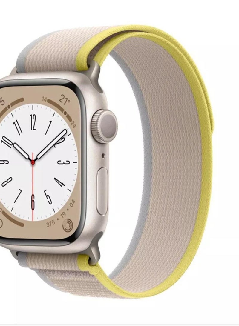 Apple Watch band  new shape  beige color with yellow size 44 - Image 1