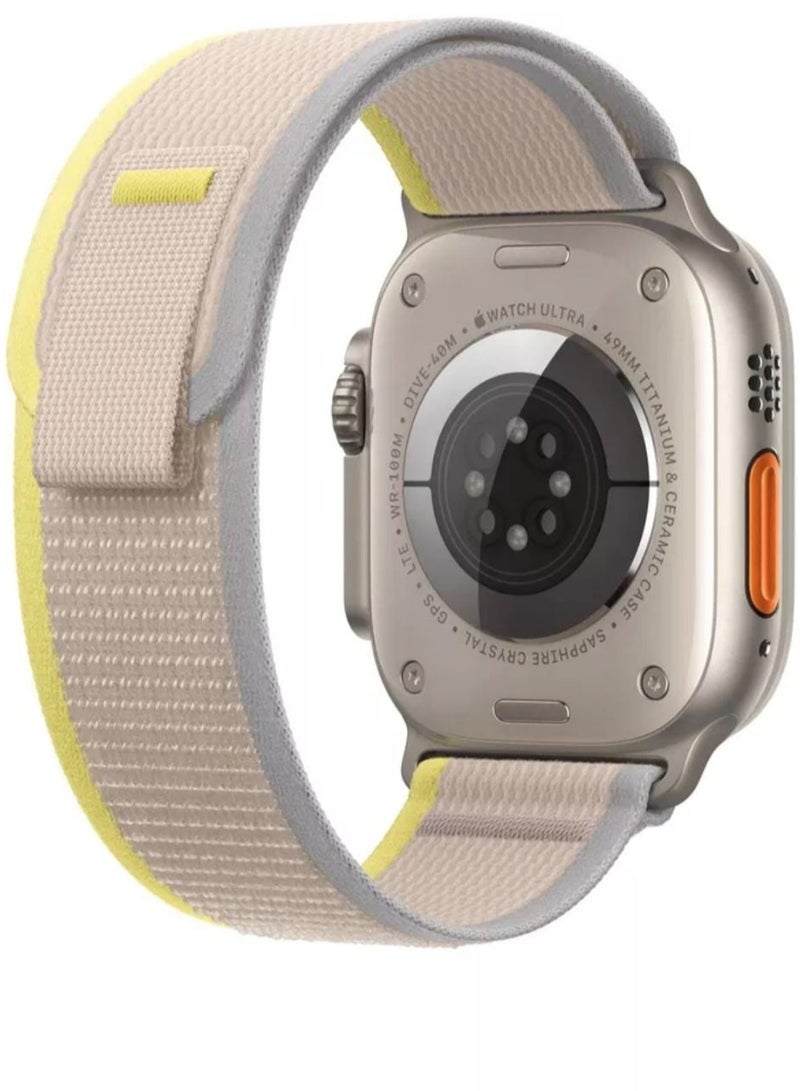 Apple Watch band  new shape  beige color with yellow size 44 - Image 3