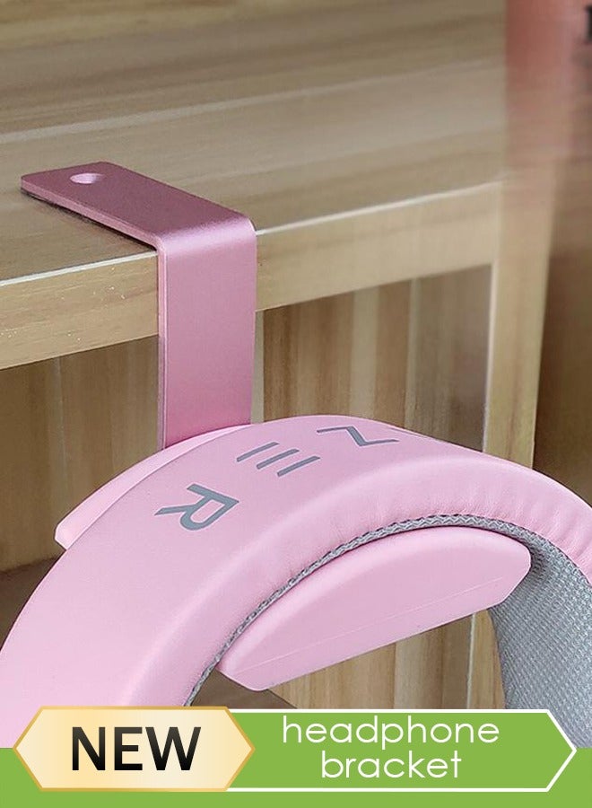 Loquat Headphone Stand Headset Holder - Adhesive Gaming Headphone Hanger Hook Desk Mount for Most Headphone u0026 Controller (Pink) - Image 1