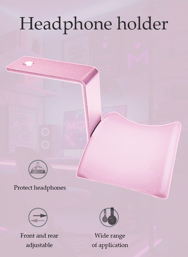 Loquat Headphone Stand Headset Holder - Adhesive Gaming Headphone Hanger Hook Desk Mount for Most Headphone u0026 Controller (Pink) - Image 3