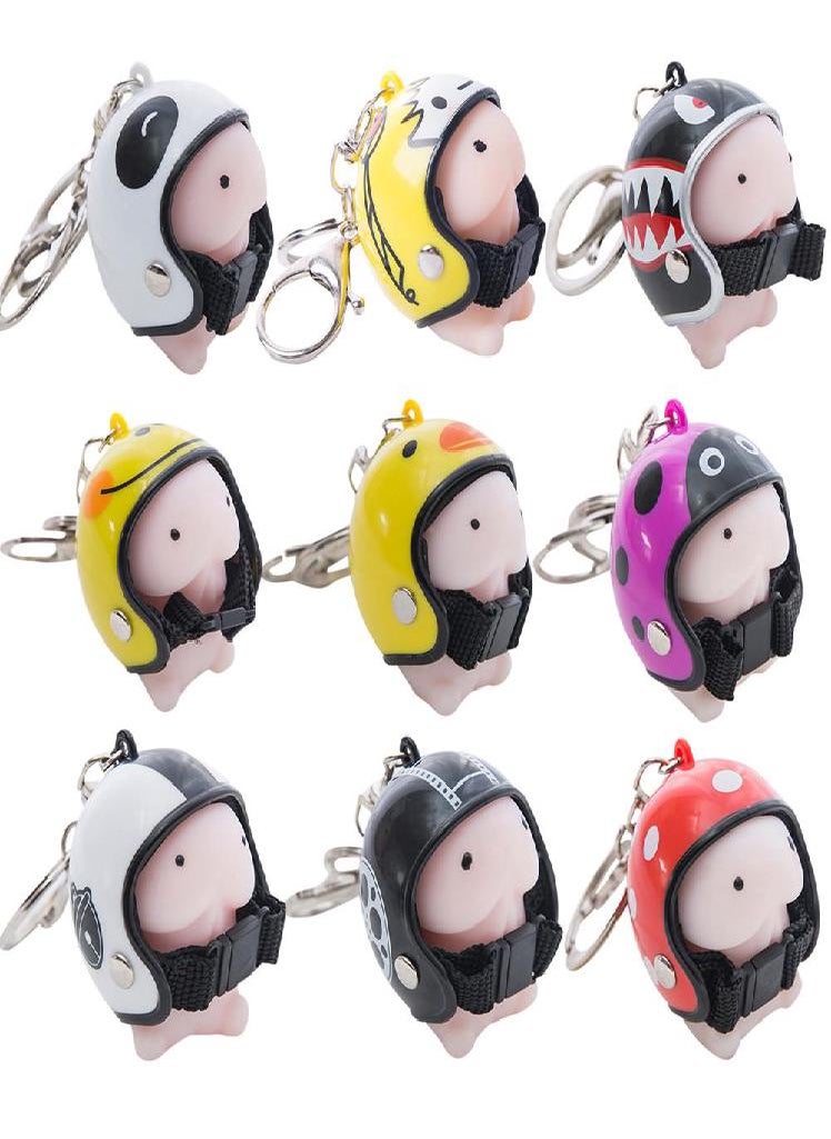 Eckek - Ramidos Dingding Squishy Toy Helmet Cute Keychain Squeeze Stress Reliever Prank Toy - Image 1