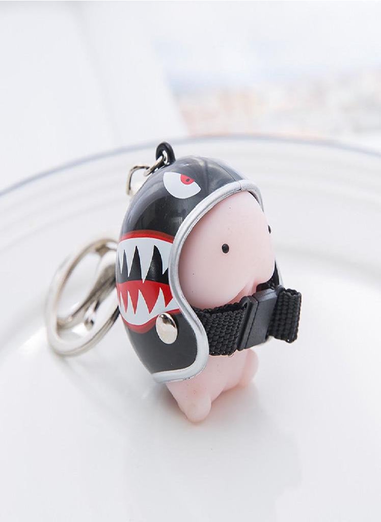 Eckek - Ramidos Dingding Squishy Toy Helmet Cute Keychain Squeeze Stress Reliever Prank Toy - Image 1