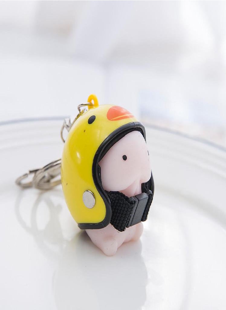 Eckek - Ramidos Dingding Squishy Toy Helmet Cute Keychain Squeeze Stress Reliever Prank Toy - Image 1