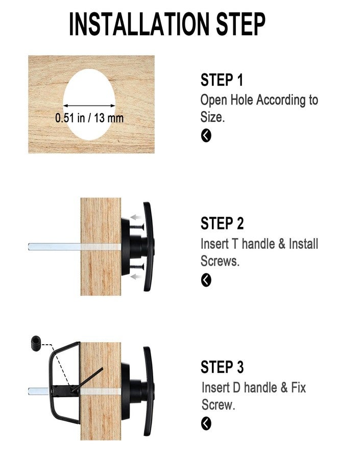 CZC AUTO Shed Door Latch T-Handle Lock Kit, 4 1/2" Stem, Suitable for Gate, Barn, Garage, Chicken Coop Door Lock, 4 Keys - Image 5