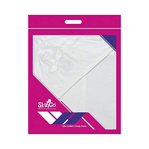 Skin & Co. SkinCo Baptism/Christening Hooded Towel,100% Bio Washed Combed Cotton (White) - Image 4