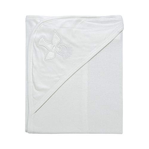 Skin & Co. SkinCo Baptism/Christening Hooded Towel,100% Bio Washed Combed Cotton (White) - Image 1