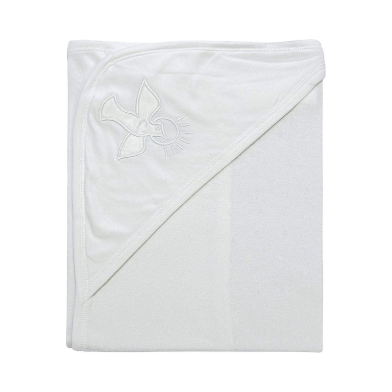 Skin & Co. SkinCo Baptism/Christening Hooded Towel,100% Bio Washed Combed Cotton (White) - Image 5