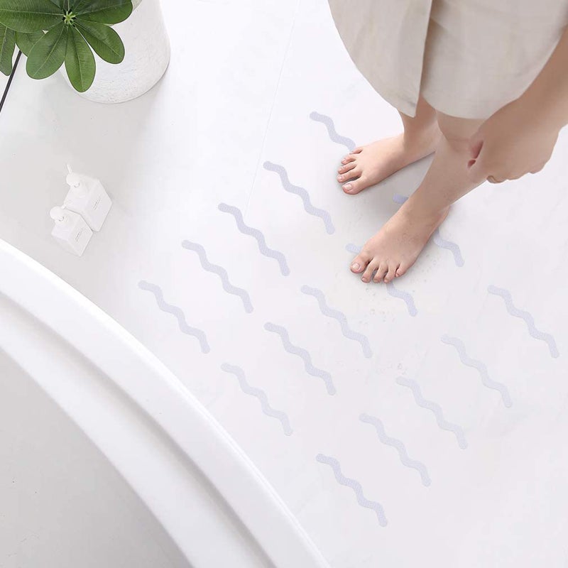 Bathtub Stickers 24 PCS Non-Slip Bath Stickers Safety Tub Shower Stickers PEVA Adhesive Decals with Scraper for Slippery Bathroom Tubs Shower Room Floor Stairs - Image 4