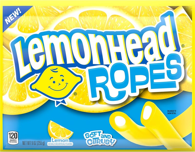 Lemonhead Ropes Candy - Soft and Chewy Lemon Flavor, 9 oz - Image 1