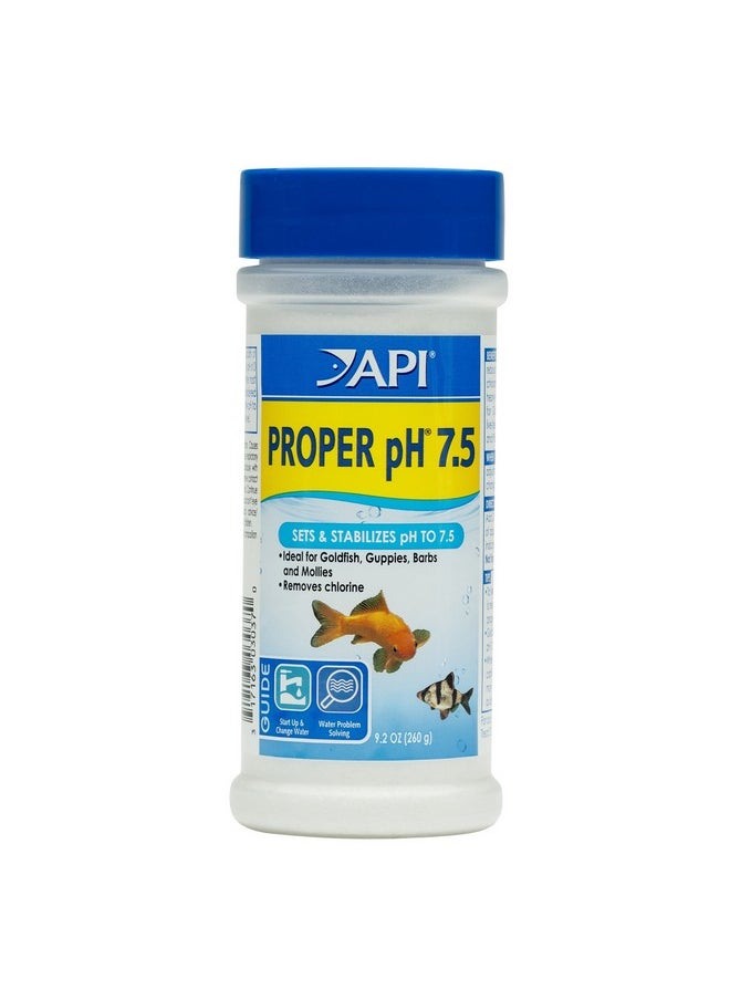 ايه بي آي مثبت حموضة مياه حوض السمك العذب API Proper pH 7.5، عبوة 9.2 أونصة، برطمان Proper PH 7.5 PWDR - صغير، ألوان بيضاء وبنية، 260 جرام  - Image 1