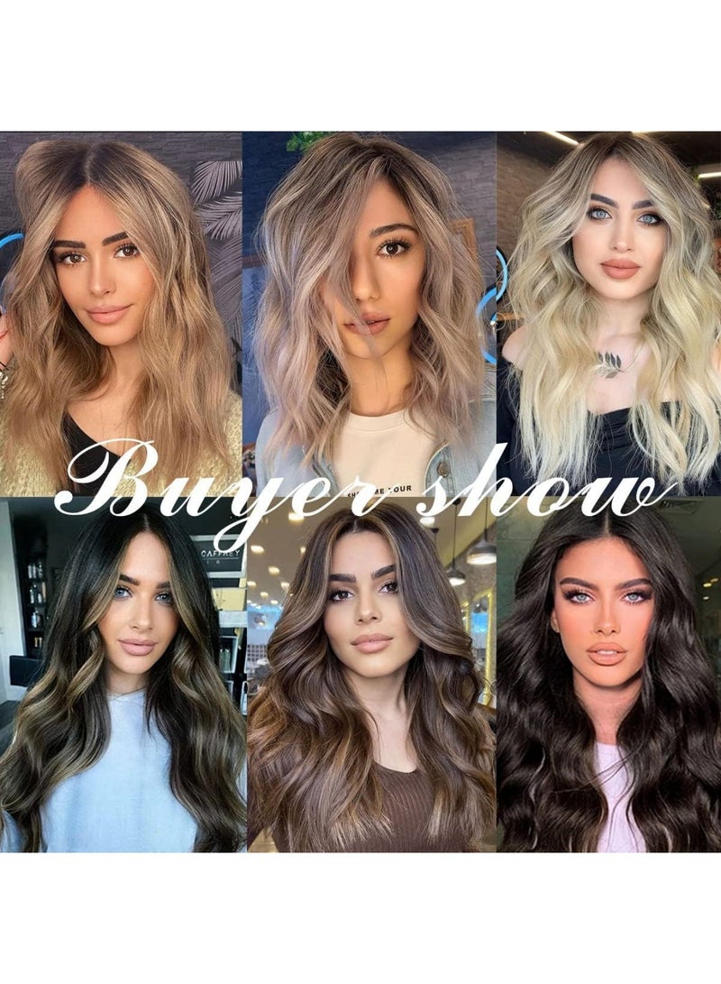 سايكفو 7 قطع من وصلات الشعر، بطول 22 بوصة، مموجة وغير مرئية، مصنوعة من ألياف صناعية ناعمة لتغطية الرأس بالكامل، للاستخدام اليومي للنساء (أسود) - Image 4