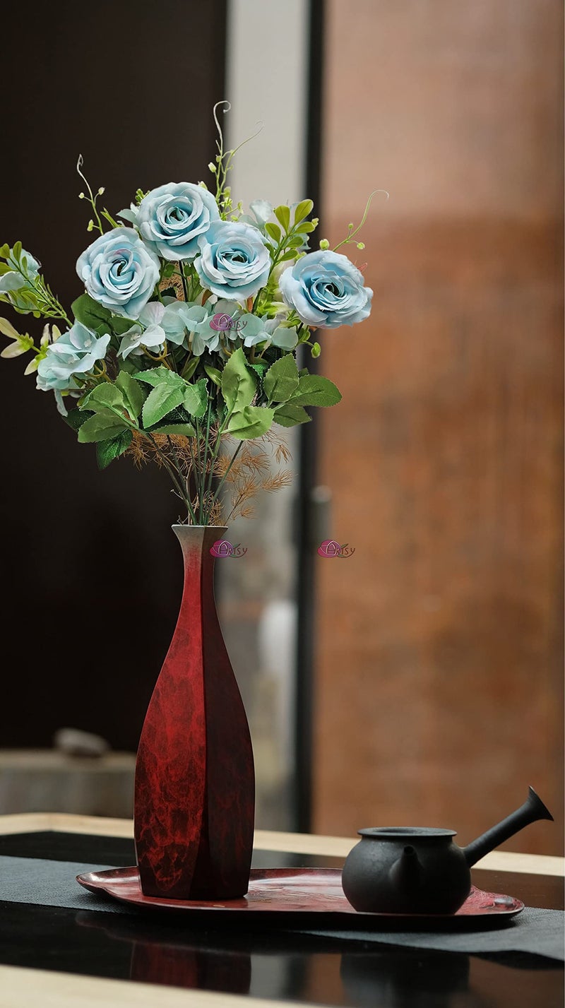 ARTSY Artificial Flowers for Home Decoration Rose Flower Bunch, VASE NOT Included, 1 Piece, Blue - Image 4