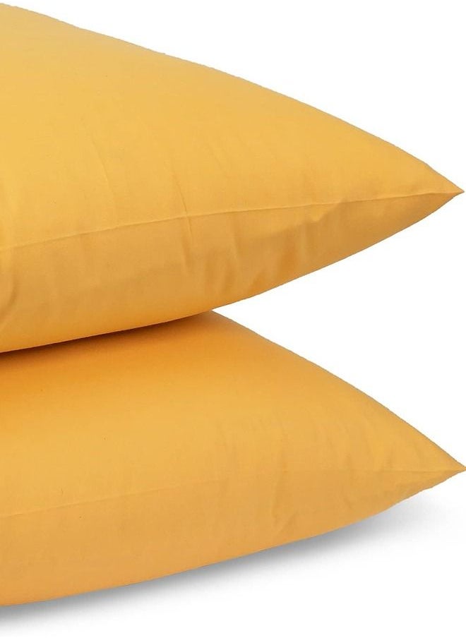 Home of linens Cotton Pillow Case set Yellow 50x70  - Image 3