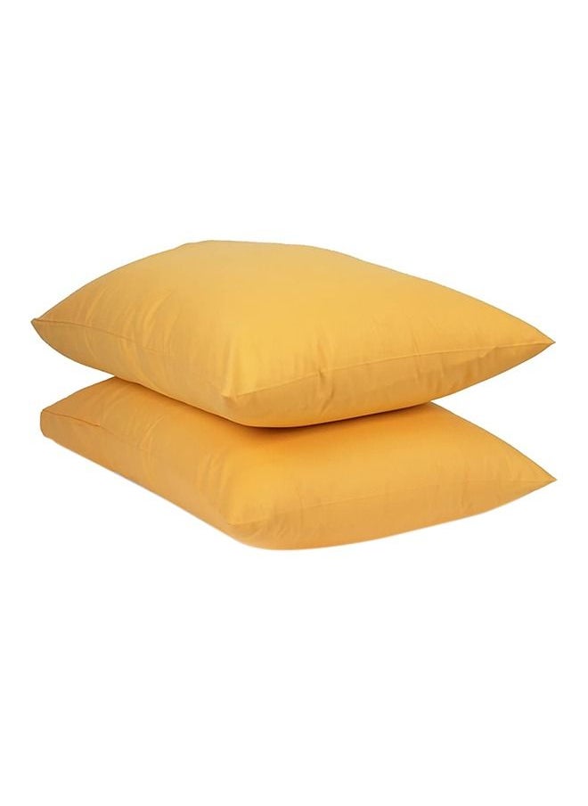 Home of linens Cotton Pillow Case set Yellow 50x70  - Image 1