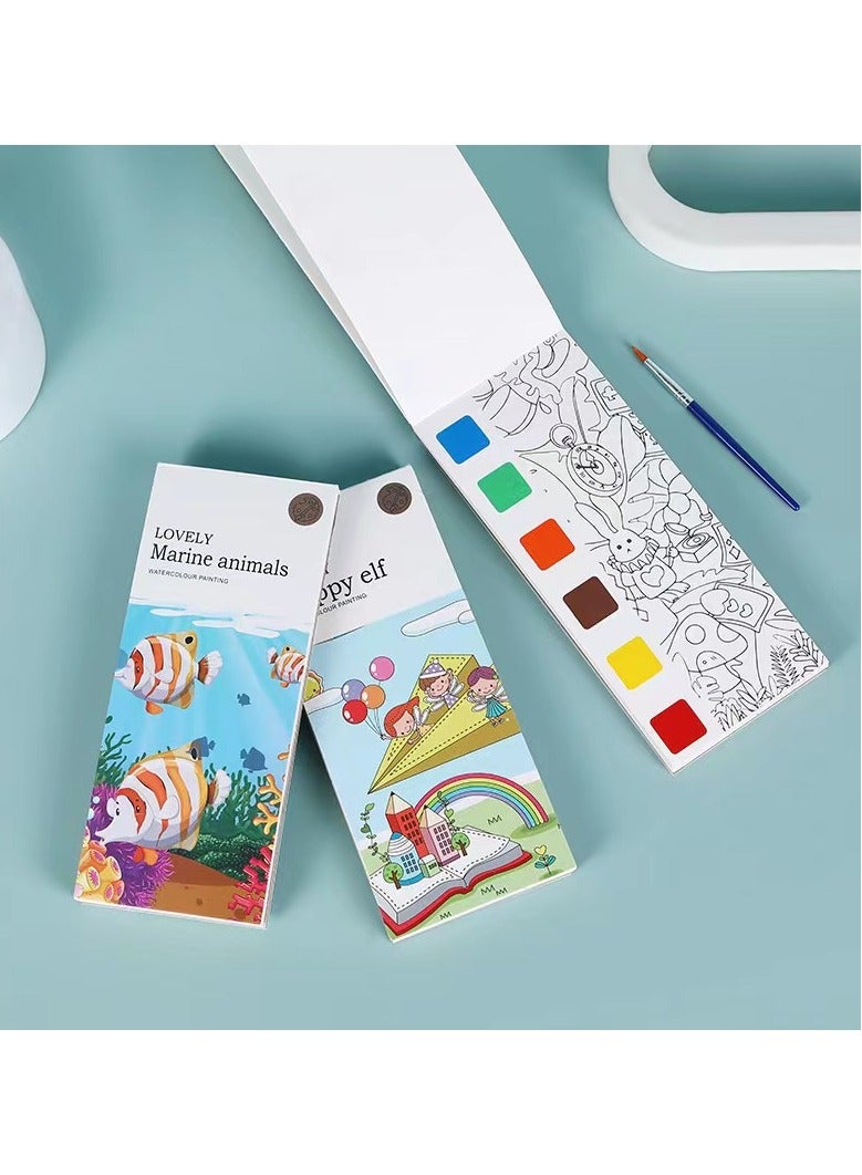 Drawing book toys, children's drawings，Enchanted Watercolor Book with Paints and Brushes - Watercolor Book for Children  - Image 2