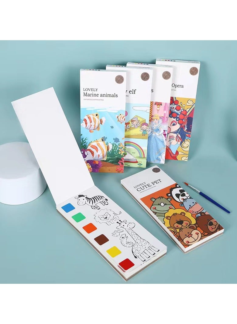 Drawing book toys, children's drawings，Enchanted Watercolor Book with Paints and Brushes - Watercolor Book for Children  - Image 3