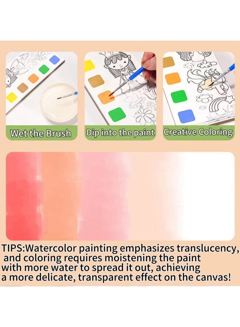 Drawing book toys, children's drawings，Enchanted Watercolor Book with Paints and Brushes - Watercolor Book for Children  - Image 4