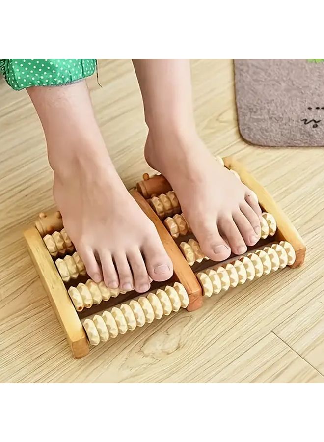1 قطعة مدلك خشبي مزدوج الاتجاه للقدم 5 أو 6 صفوف، مدلك ميريديان يدوي للاسترخاء والتهدئة للاستخدام المنزلي، لا يحتاج إلى بطارية، بتصميم تقليدي للطب الصيني - Image 2