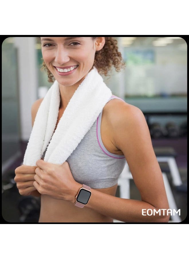 EOMTAM - 5 Pack Braided Stretchy Bands Compatible with Apple Watch Bands Women Men 38mm 40mm 41mm 42mm 44mm 45mm 46mm 49mm,Nylon Solo Loop Elastic Straps Cloth Wristbands for iWatch All Series 1-10 SE Ultra - Image 1