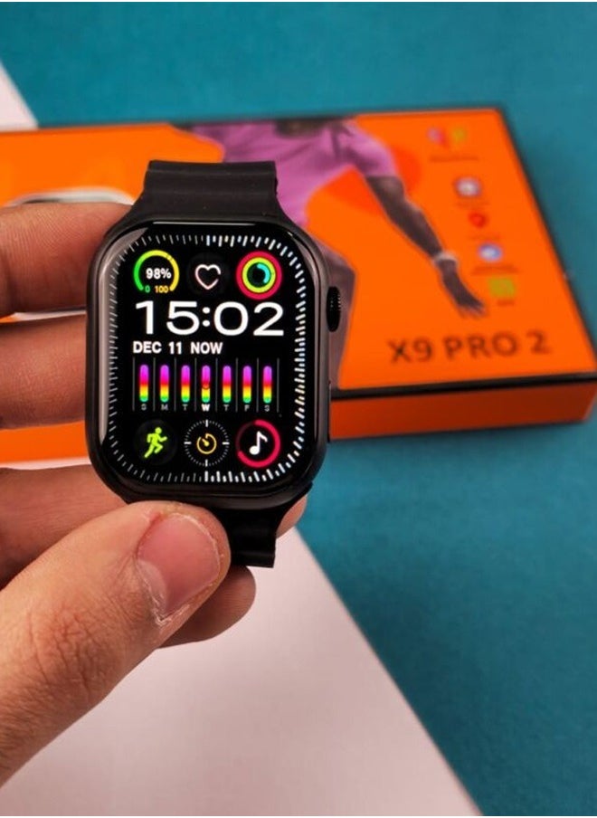 W&O - X9 Pro 2 (Super AMOLED) Screen Smart Watch (45mm/2.02inch) Screen | Space Aluminum Case , - Image 1