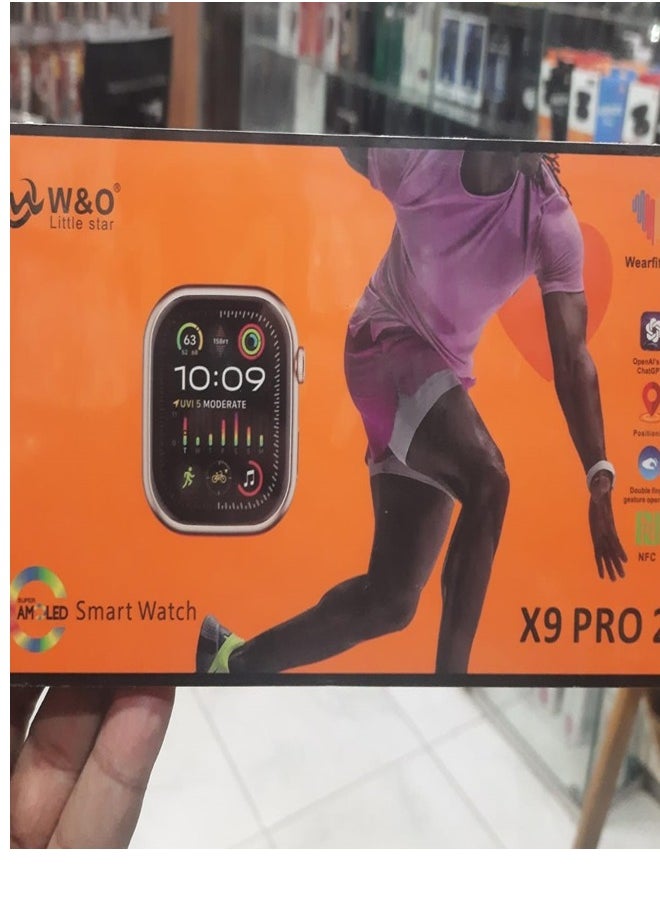 W&O - X9 Pro 2 (Super AMOLED) Screen Smart Watch (45mm/2.02inch) Screen | Space Aluminum Case , - Image 1