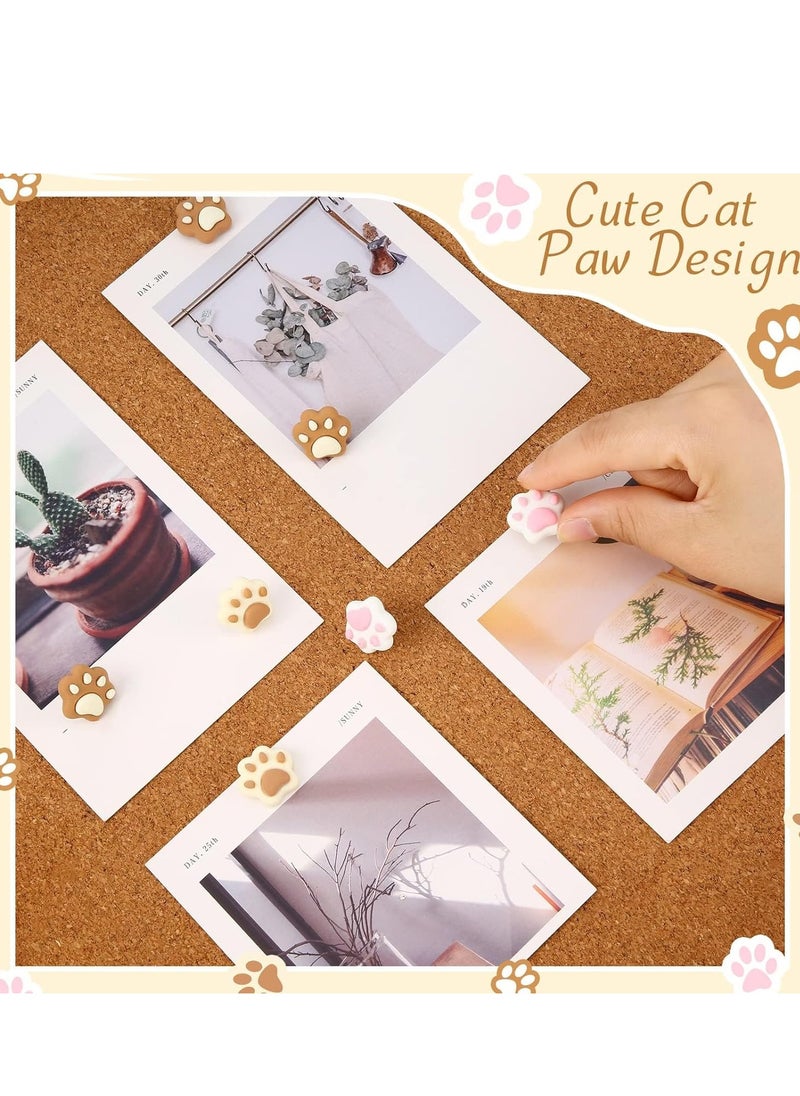 Excefore Push Pins 30 PCS Cute Cat Paw Decorative Cork Board Decorations Thumb Tacks (Elegant Colors)  - Image 2