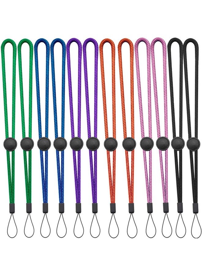 YOUOWO Wrist Lanyard Adjustable Length Small Strap 12 Pcs Wrist Short Lanyard For Keys Phone Cases Lanyard Keychain Usb Pink,Green,Blue,Orange,Purple,Black - Image 1