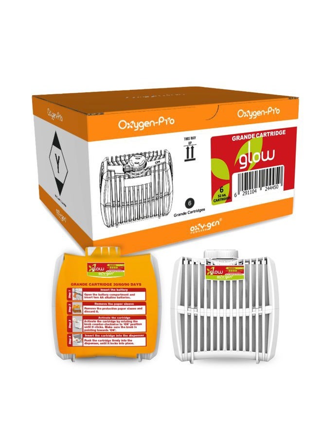 OXY-gen POWERED Oxygen-Pro - Glow, Sweet Amaretto Strong Fragrance Cartridge For Oxy-Gen Powered Commercial Air Fresheners and Deodorizers (6) - Image 1