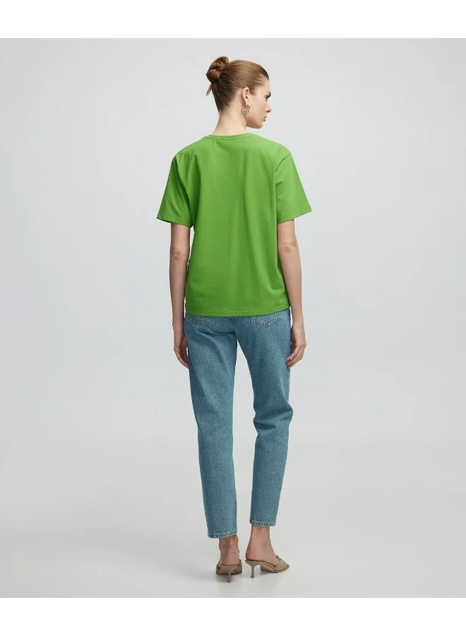 ابيكول تيشيرت بياقة على شكل حرف