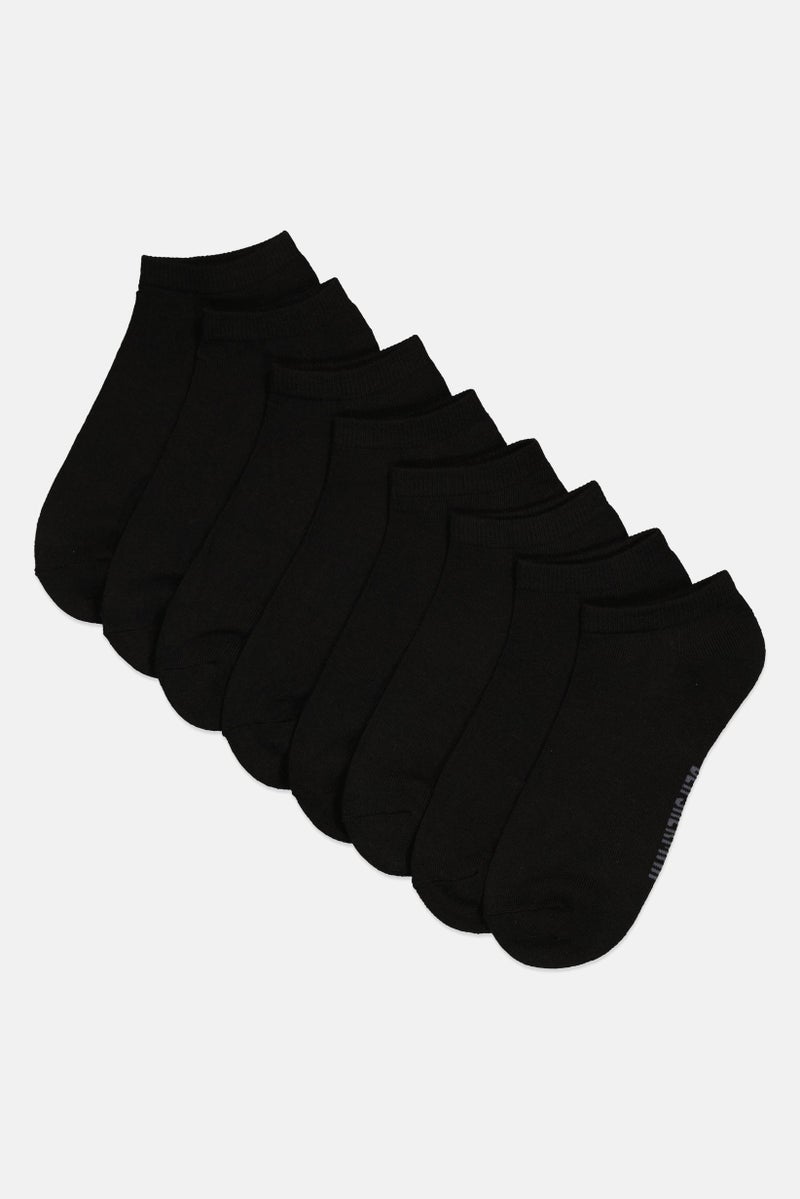 Ben Sherman Men 8 Pairs Brand Logo Ankle Cut Socks, Black  - Image 1