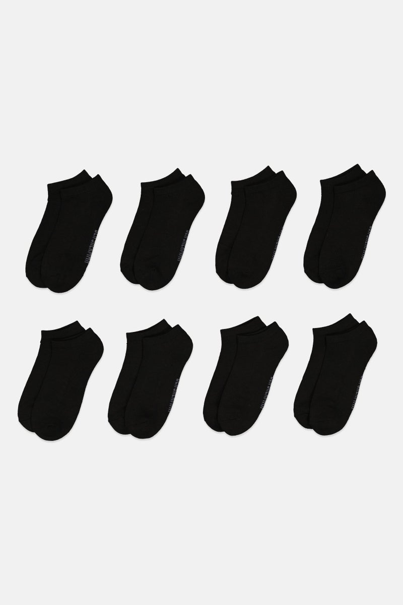 Ben Sherman Men 8 Pairs Brand Logo Ankle Cut Socks, Black  - Image 3