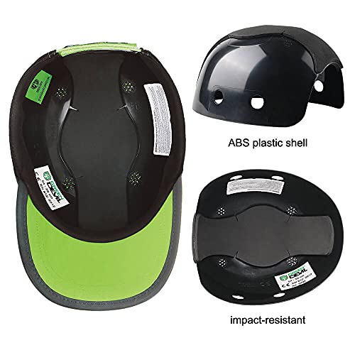 GREEN DEVIL Safety Bump Cap Navy Blue/Lime Classic Baseball Hat Style Lightweight and Breathable Head Protection Cap Comfortable Hard Hat for Adults Men Women - Image 2