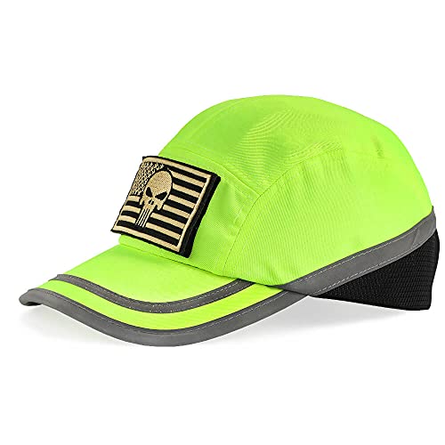 GREEN DEVIL Safety Bump Cap Navy Blue/Lime Classic Baseball Hat Style Lightweight and Breathable Head Protection Cap Comfortable Hard Hat for Adults Men Women - Image 1