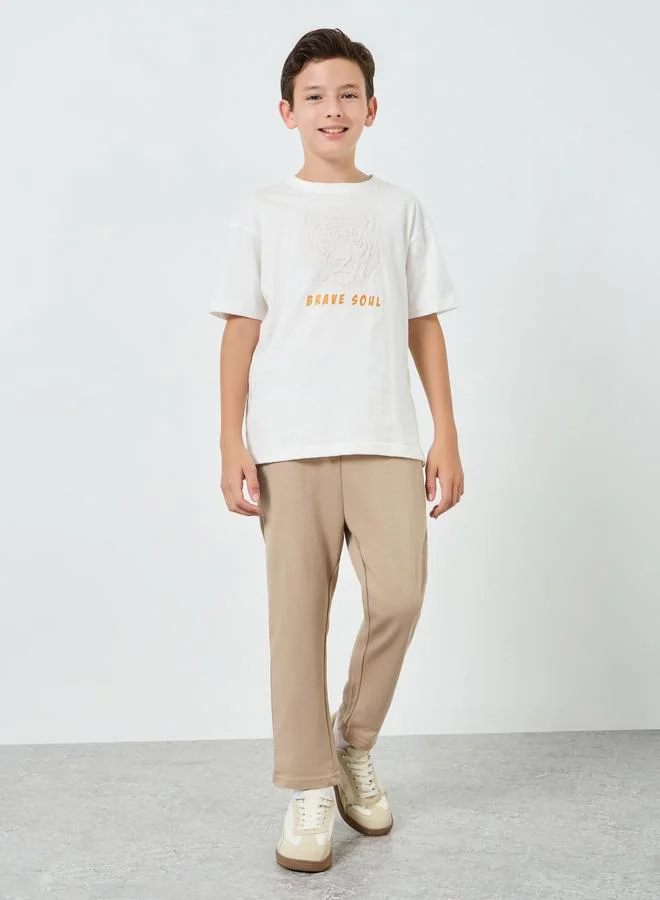 ستايلي بنطال جوغر قطن سادة