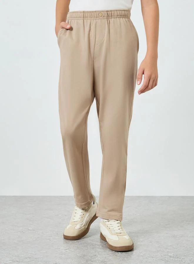 ستايلي بنطال جوغر قطن سادة