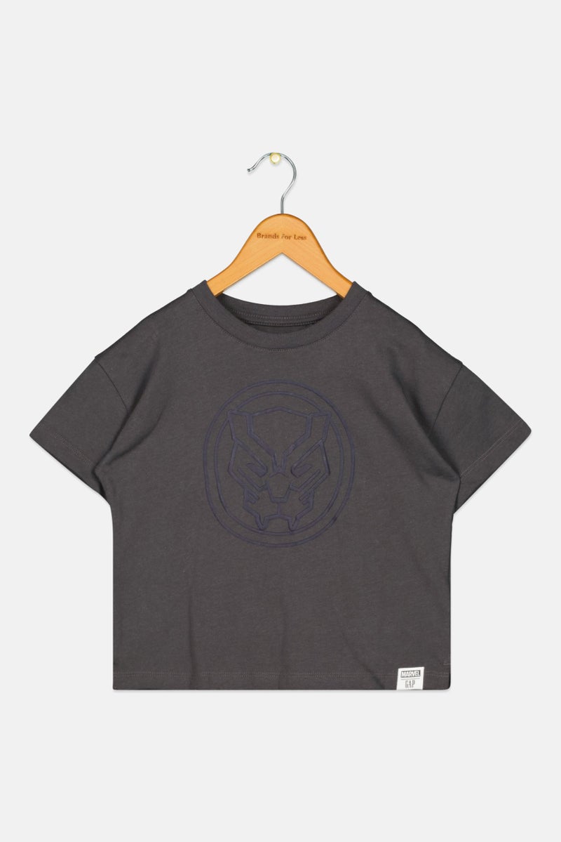 Gap x Marvel Toddlers Boy Round Neck Short Sleeve Graphic Print T-Shirt, Dark Grey - Image 1