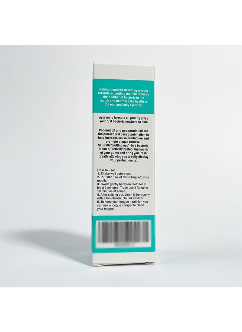lakerain - Coconut and Mint Pulling Oil, Peppermint Oil Pulling Mouthwash, Natural Coconut Oil Pulling Teeth, Fresh Breath, Healthy Teeth and Gums-100ml - Image 1
