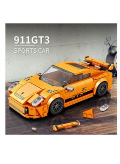 SYOSI مجموعة بناء السيارات الرياضية - نموذج 911 GT3 (338 قطعة) - مجموعة بناء تقنية وهندسية للأطفال  - Image 3