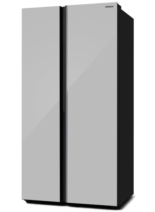 HITACHI Side By Side Refrigerator, 14.5 Cu.ft, Freezer 8.7 Cu.ft, Glass Silver Sky Line HRSN9713ESGSSA Glass Silver - Image 2