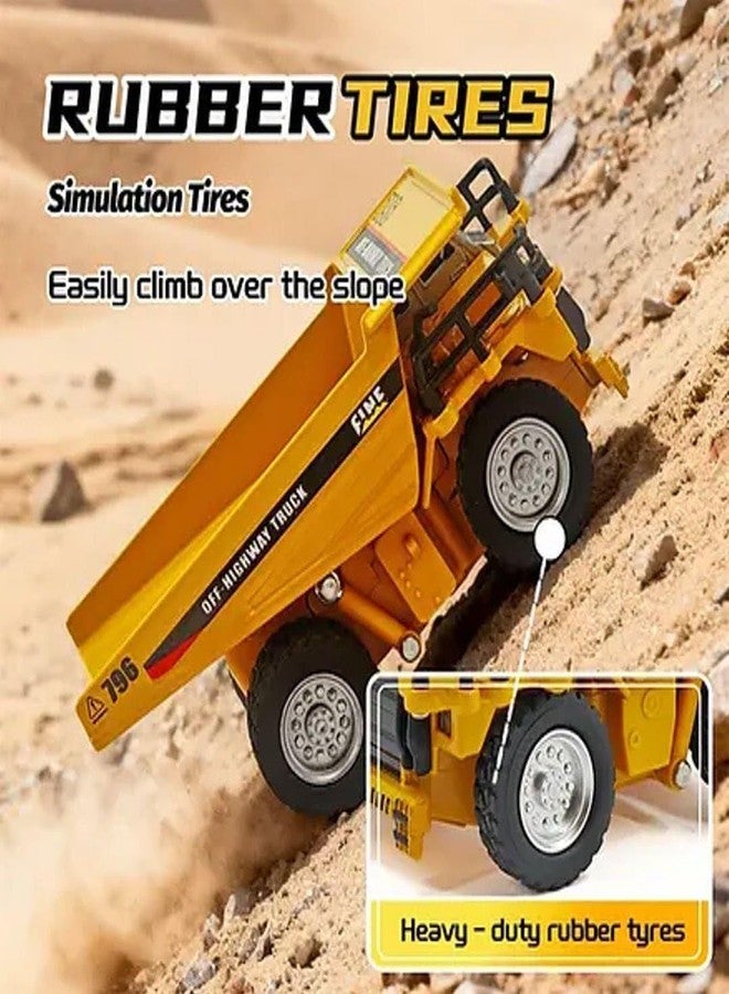 Brighterbee HG4-431 RTR 1/64 2.4G Mini RC Car Alloy Dump Truck Support App Remote Controlled LED Light Sound Engineering Vehicle Two Speed Desktop Toys Model Collection Gift for Boys - Image 3