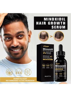 LUNOON Minoxidil Hair Growth Serum, 5% Minoxidil Hair Regrowth and Beard Growth 60ml, For Hair Loss Control & Hair Growth In Men & Women, Dermatologist Recommended  - Image 2