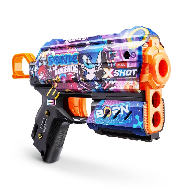 Zuru - X-Shot Skins Flux Sonic The Hedgehog Super Speed with 8 Soft Bullets - 36648E - Image 3