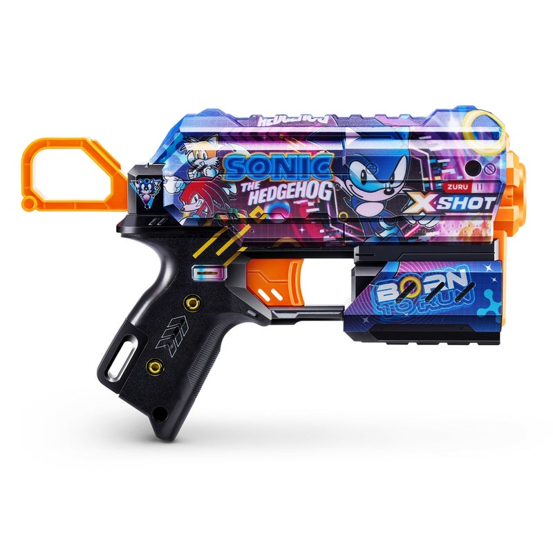 Zuru - X-Shot Skins Flux Sonic The Hedgehog Super Speed with 8 Soft Bullets - 36648E - Image 2
