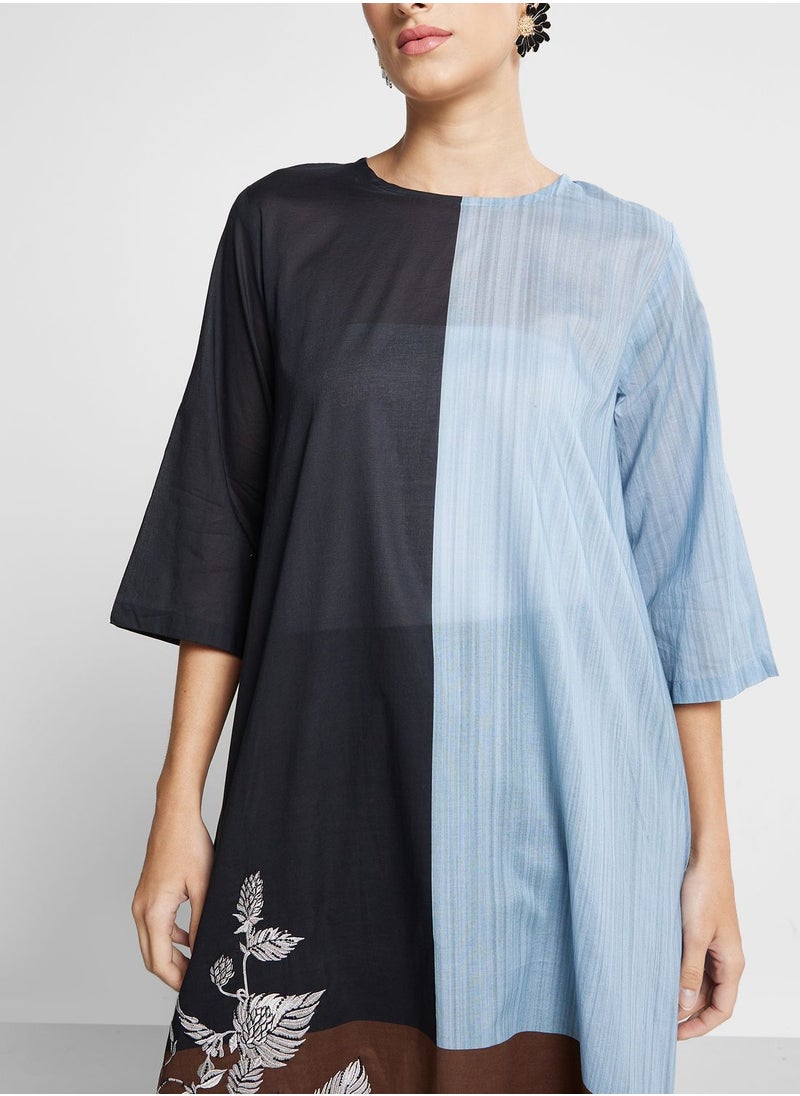Nishat Linen - Contrast Detail Printed Kurti - Image 1