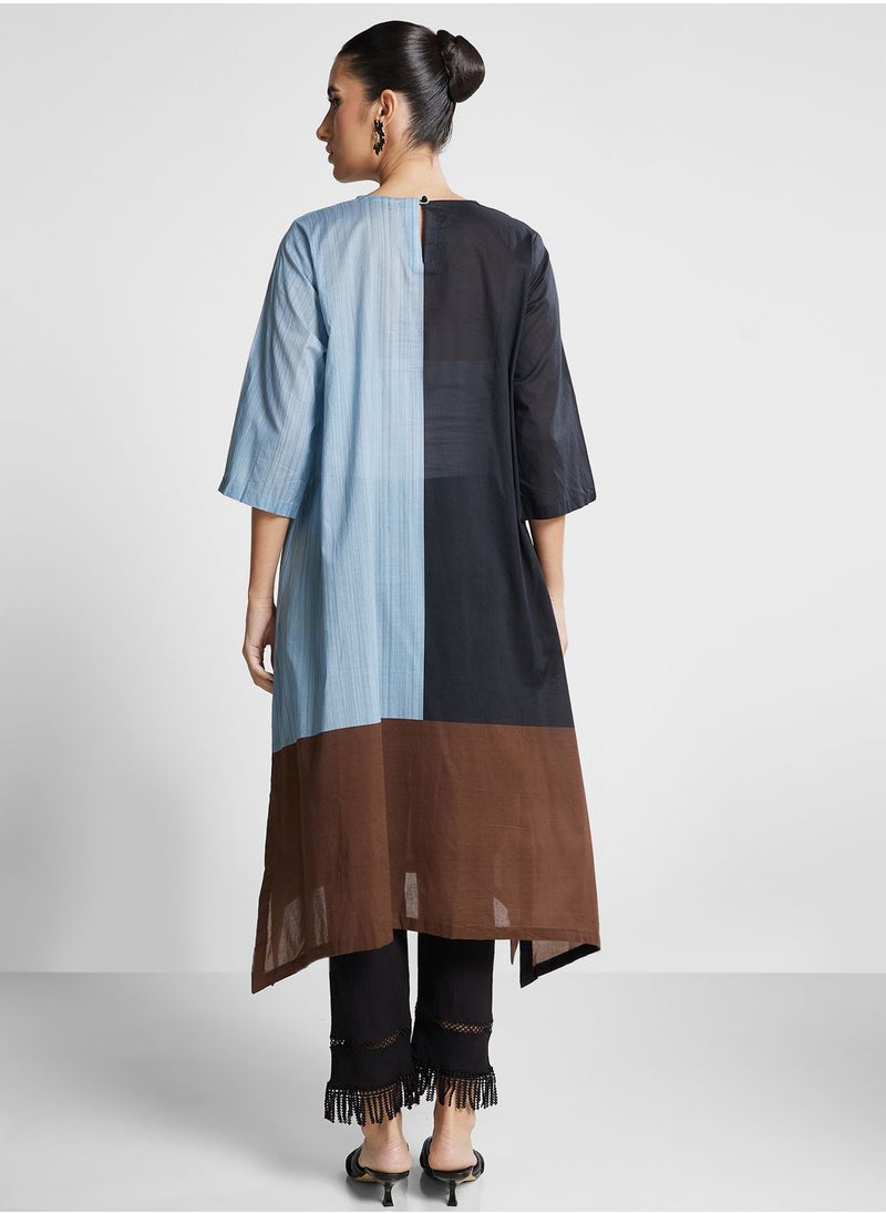 Nishat Linen - Contrast Detail Printed Kurti - Image 1