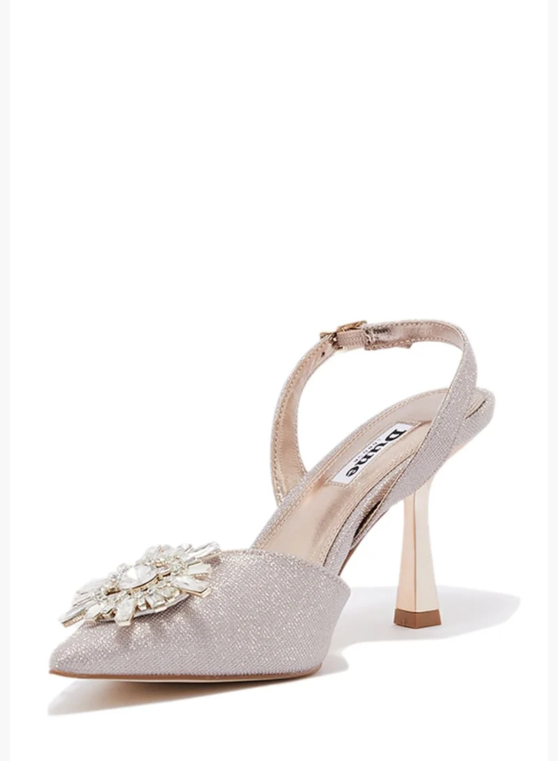 Dune LONDON Casis Embellished Brooch Slingback Sandals