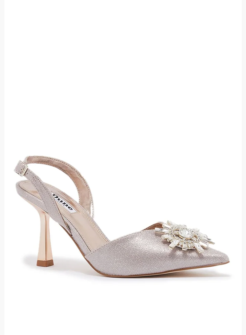 Dune LONDON Casis Embellished Brooch Slingback Sandals