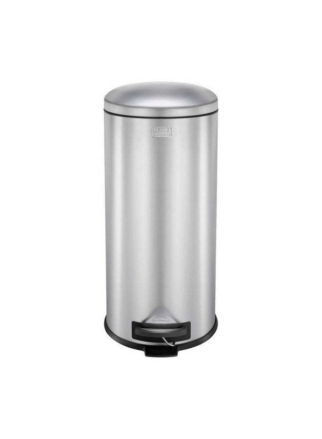 بلاك اند ديكر سلة مهملات ناعمة الإغلاق من الستانلستيل مزودة بدواسة باللونين الفضي والأسود سعة 30 لترًا 61254 - Image 2